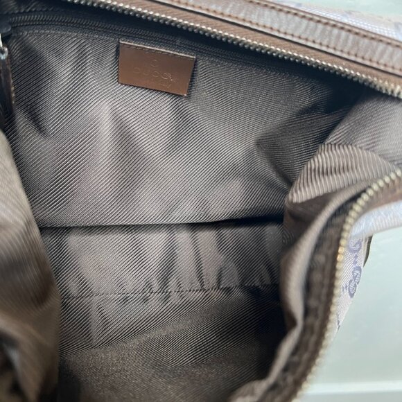 Gucci Brown/Lilac GG Canvas and Leather Clasps Hobo - Picture 4 of 6